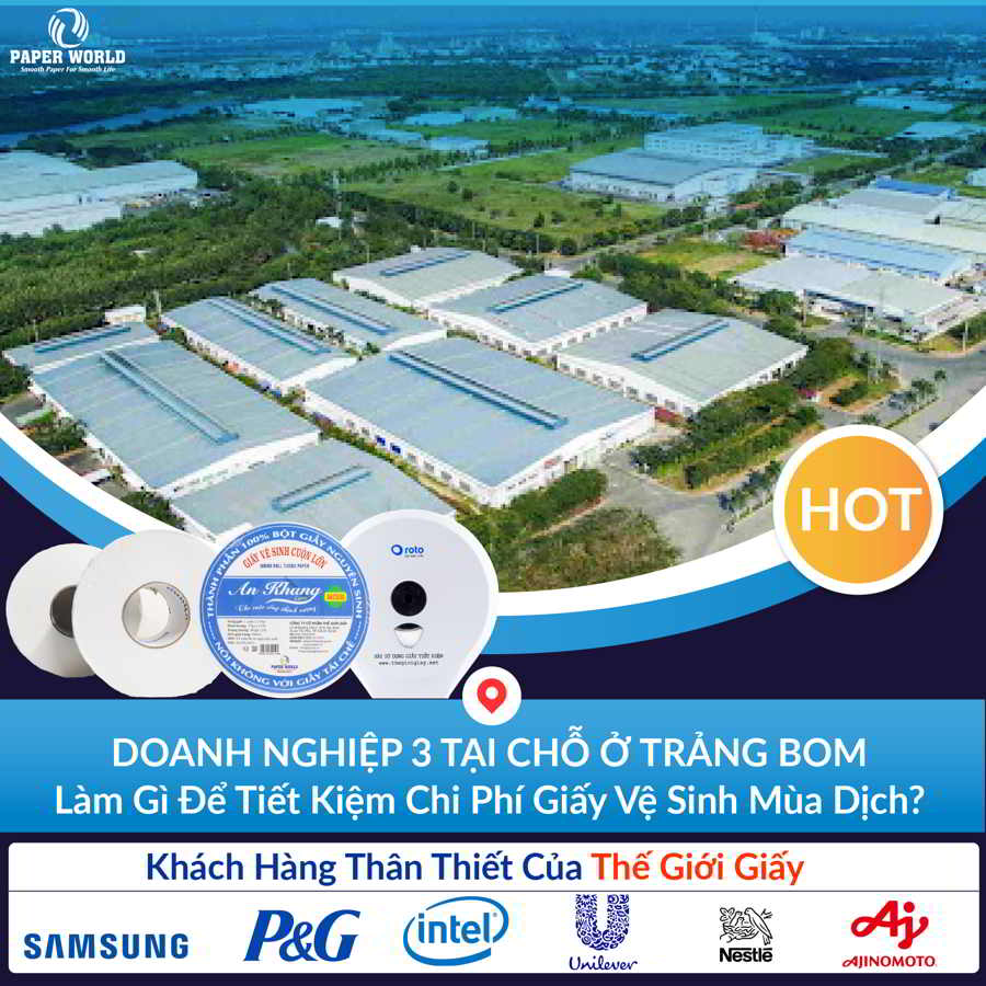 Cung cấp giấy vệ sinh công nghiệp tại Đồng Nai với giá ưu đãi 30%