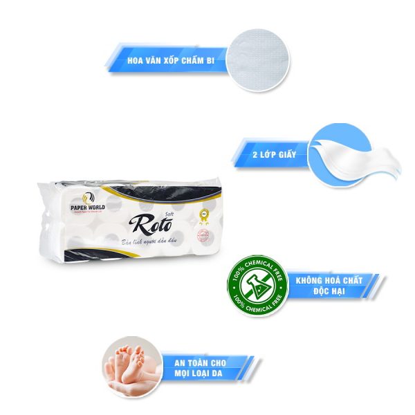 Đặc điểm Giấy vệ sinh cuộn nhỏ cao cấp Roto Silk10