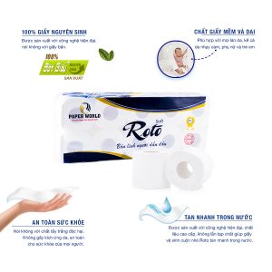 Ưu điểm của giấy vệ sinh cuộn nhỏ roto soft10- rts10 - paper.vn