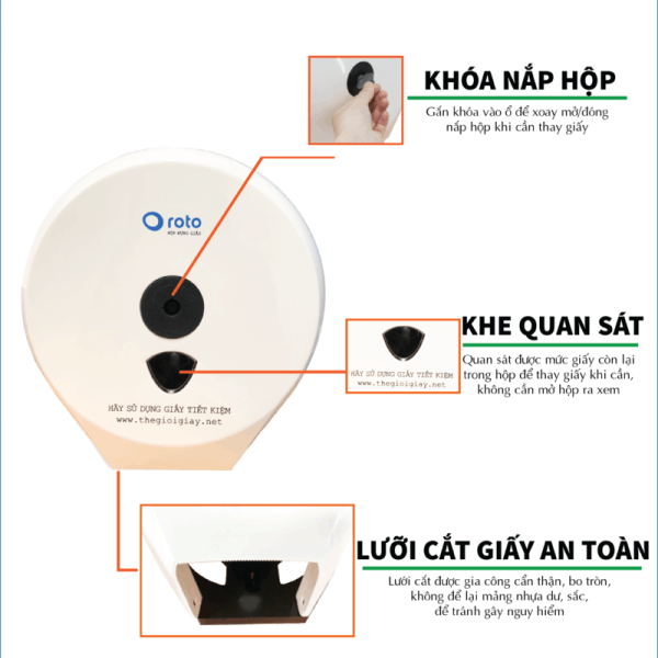 Đặc điểm của hộp đựng giấy cuộn lớn RT3203A - Paper.vn