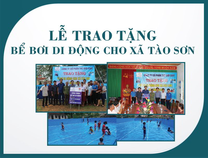 Thế Giới Giấy trao tặng bể bơi di động cho xà tào sơn - paper.vn