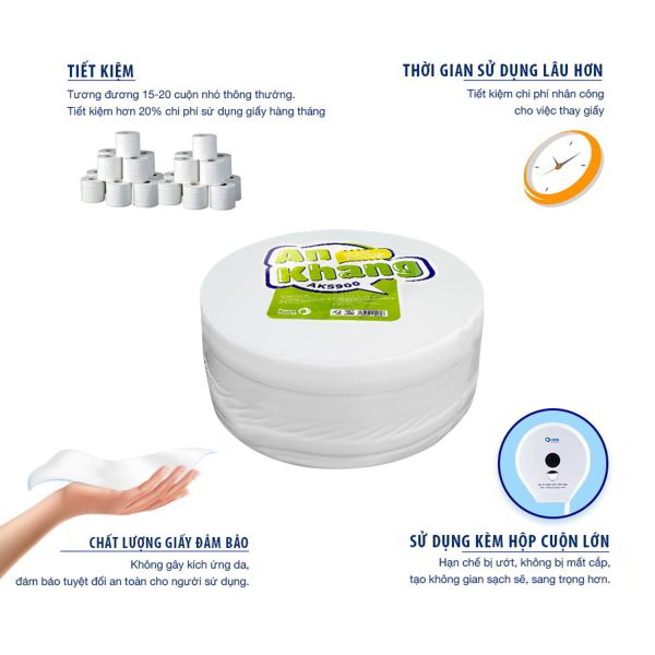 Nhà cung cấp giấy vệ sinh cuộn lớn An Khang Soft900