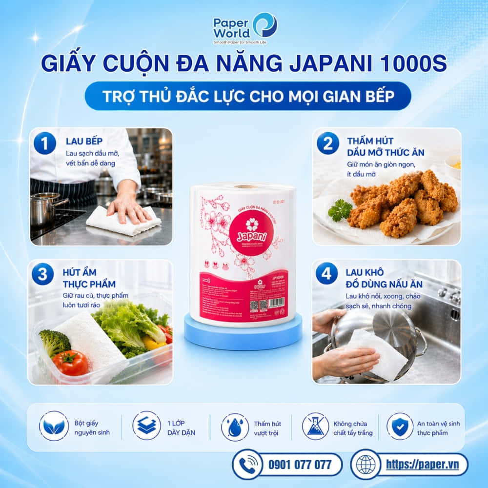 Ứng dụng của giấy cuộn đa năng Japani 1000S trong nhà bếp Ứng dụng của giấy cuộn đa năng Japani 1000S trong nhà bếp