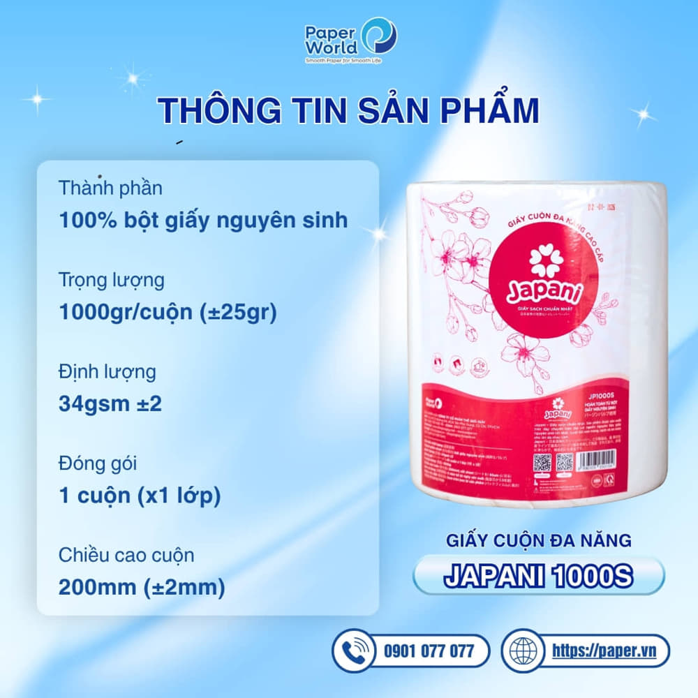 Thông tin sản phẩm giấy cuộn đa năng Japani 1000S