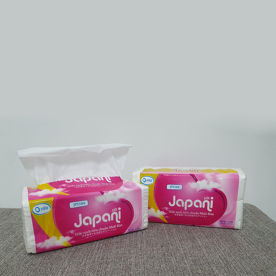 Hình ảnh thực tế khăn giấy lụa hộp japani silk504