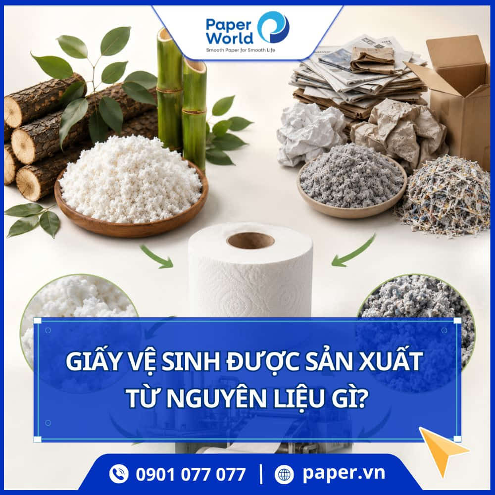 Giấy vệ sinh được sản xuất từ nguyên liệu gì