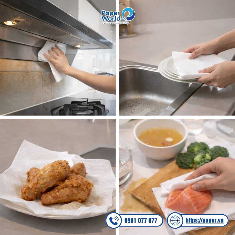 Công dụng của khăn giấy lau bếp đa năng Japani