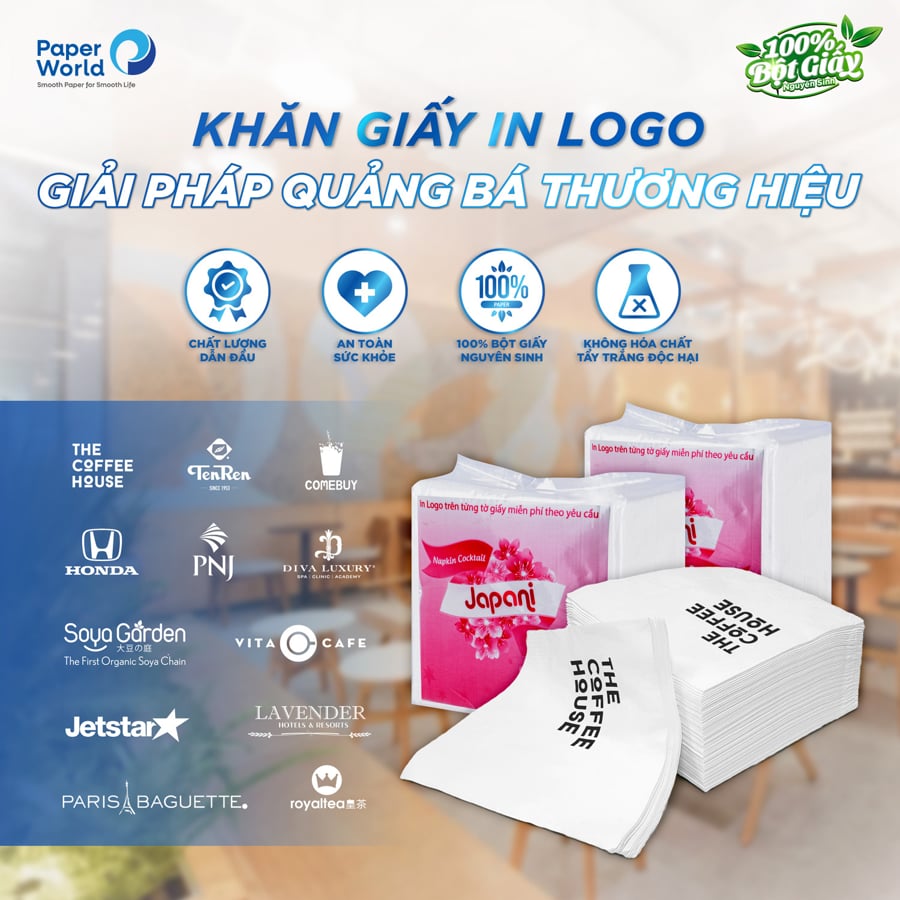 Giải pháp quảng bá thương hiệu với chi phí thấp nhất với khăn ăn in logo
