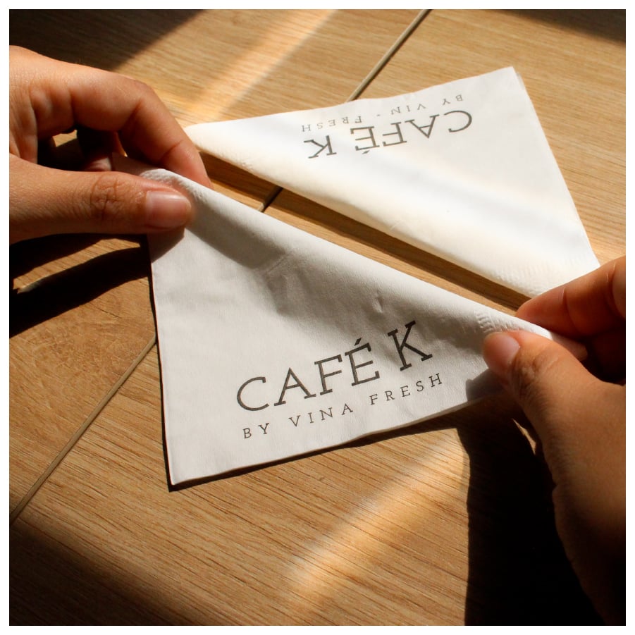 Khăn giấy in logo cho quán cafe K