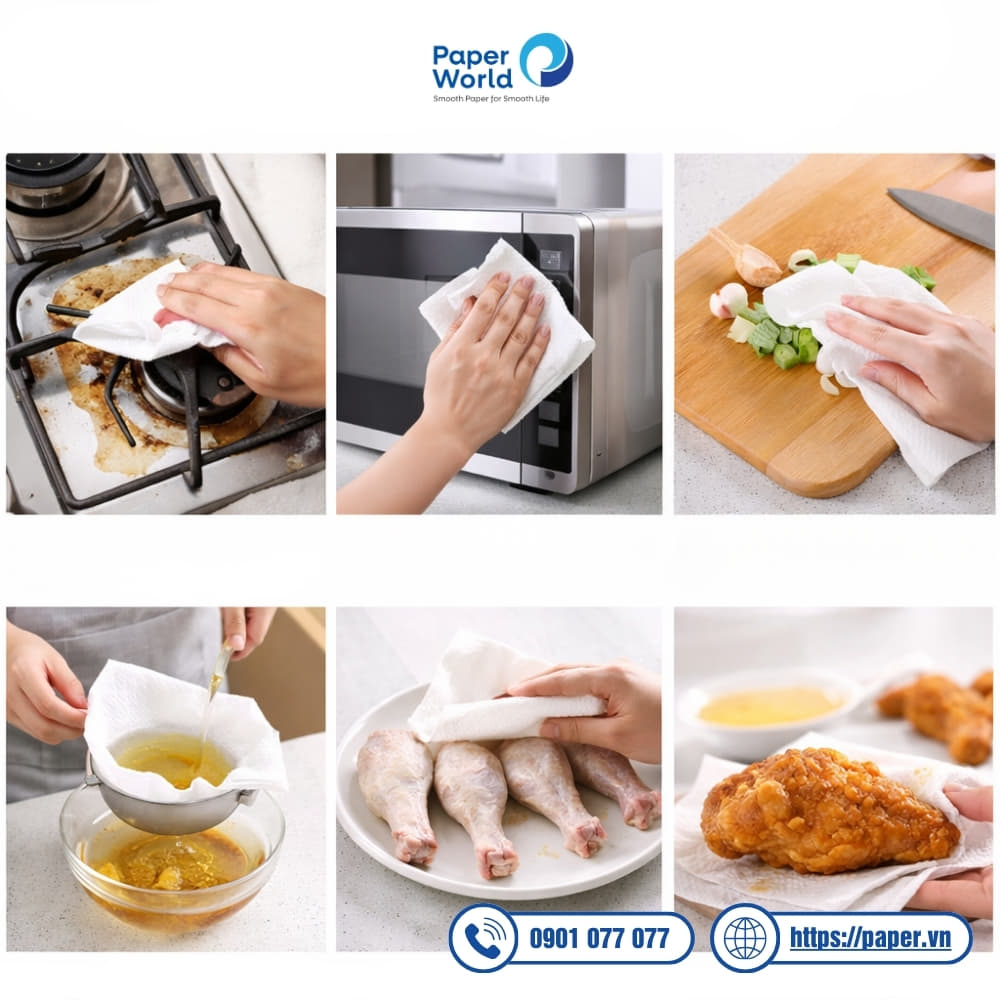 Công dụng của khăn giấy lau bếp đa năng