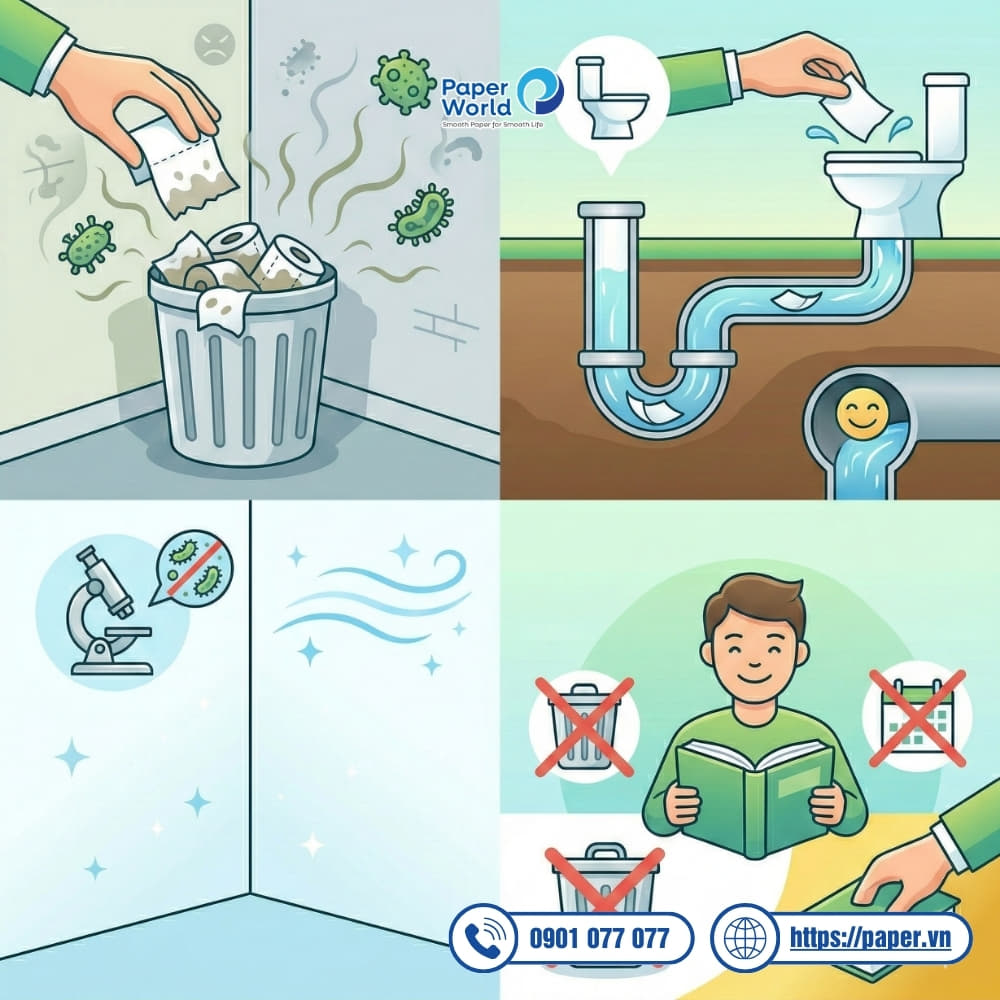 Giấy vệ sinh tự tan giúp nhà vệ sinh sạch sẽ
