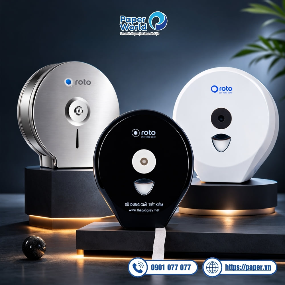 Hộp đựng giấy vệ sinh cuộn lớn Roto