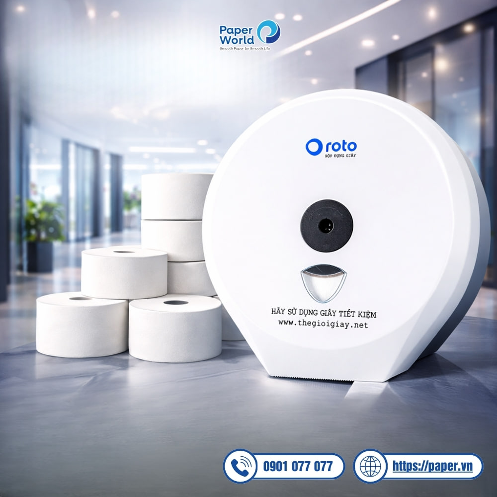 Hộp đựng giấy vệ sinh cuộn lớn Roto3803A - RT3803A