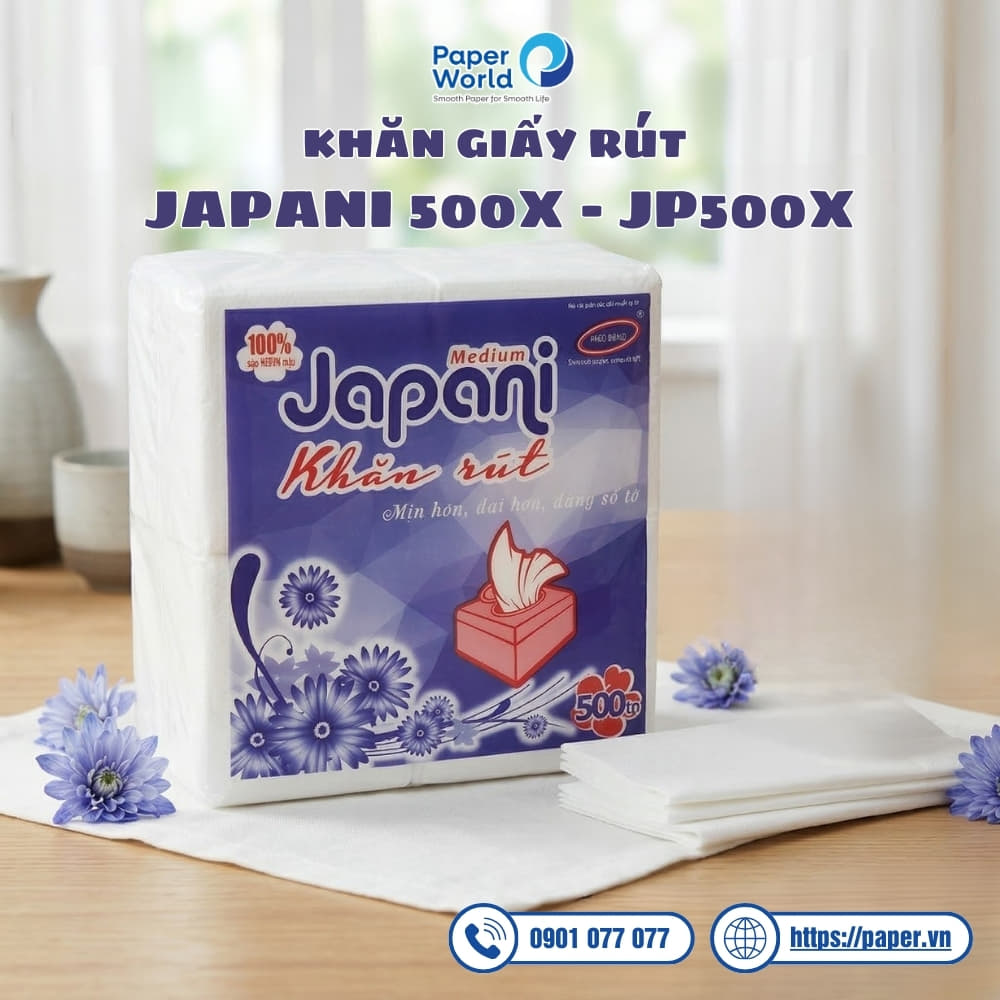 Khăn giấy rút Japani 500X - JP500X
