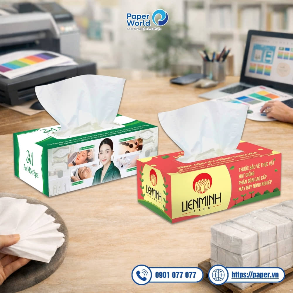 Thế Giới Giấy cung cấp hộp khăn giấy thương hiệu cho ngân hàng