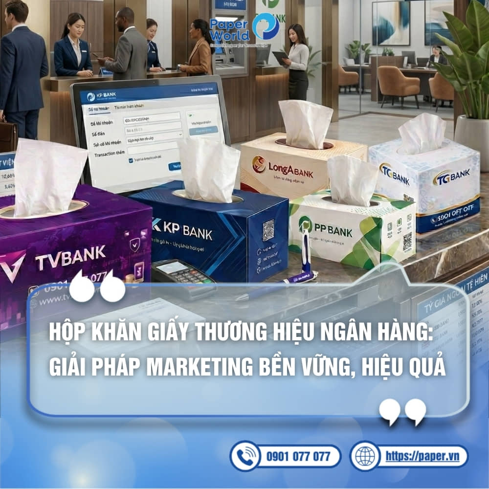 Hộp khăn giấy thương hiệu ngân hàng