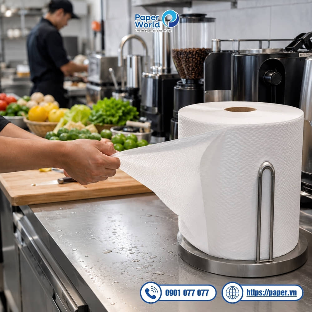 Khu vực bếp nên chọn giấy cuộn đa năng