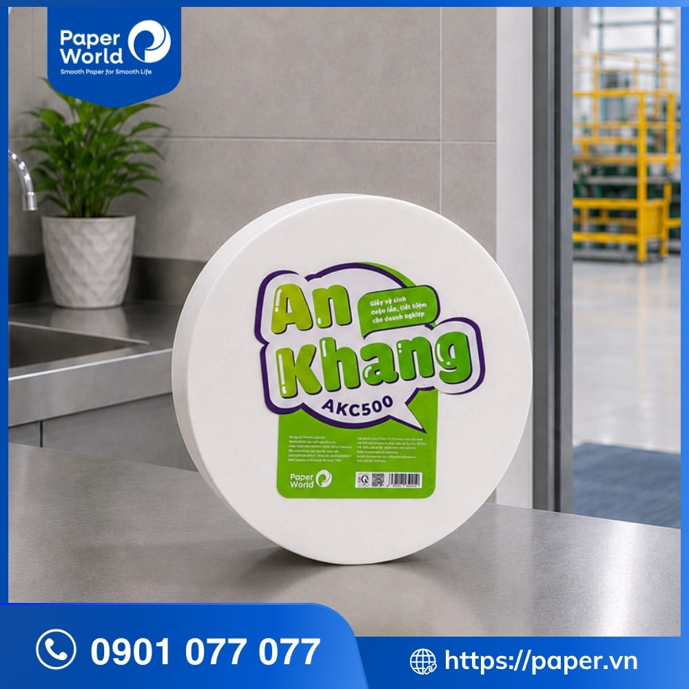 Giấy cuộn vệ sinh công nghiệp An Khang Caro500 - AKC500