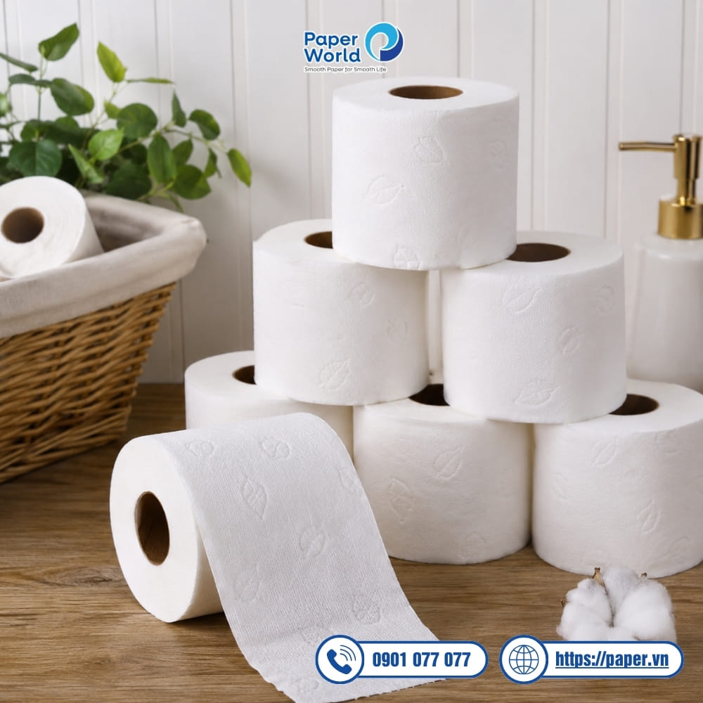 giấy vệ sinh cuộn nhỏ dễ bán cho đại lý văn phòng phẩm
