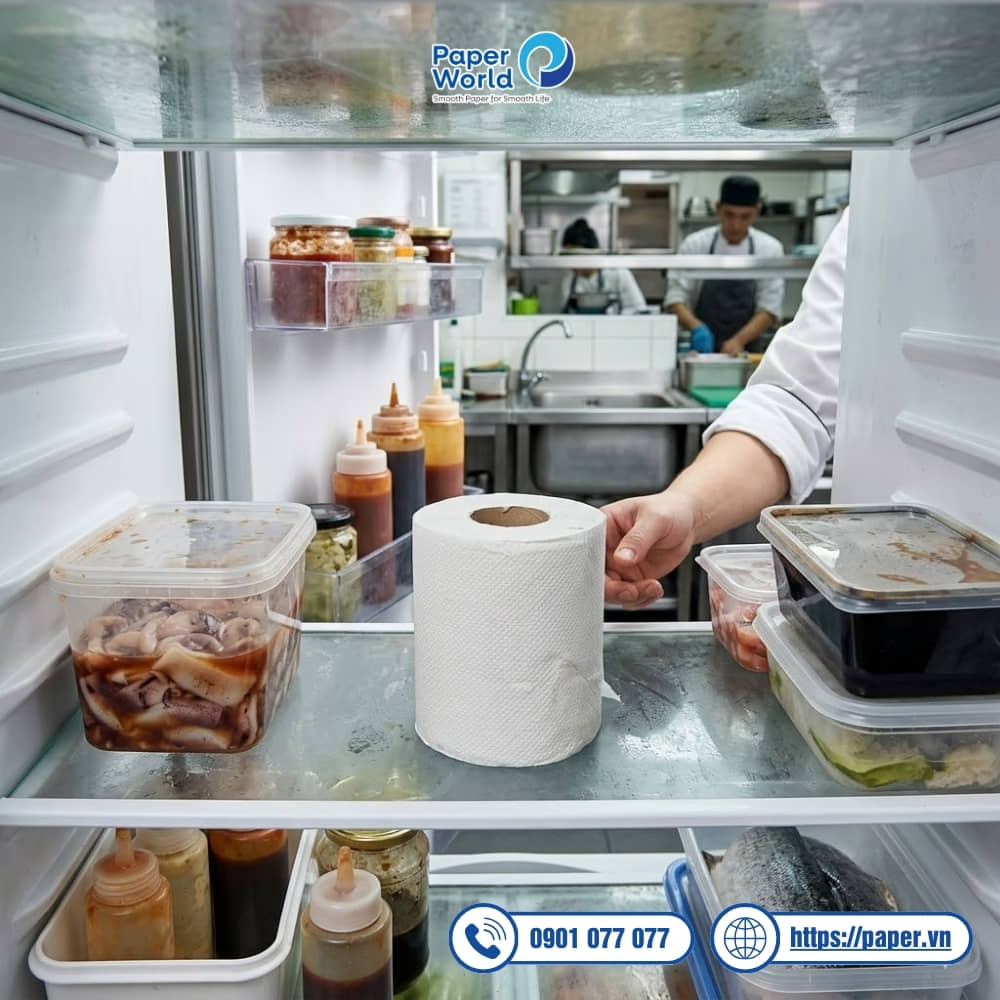 Công dụng của giấy cuộn đa năng Japani 1000S: Khử mùi hôi tủ lạnh