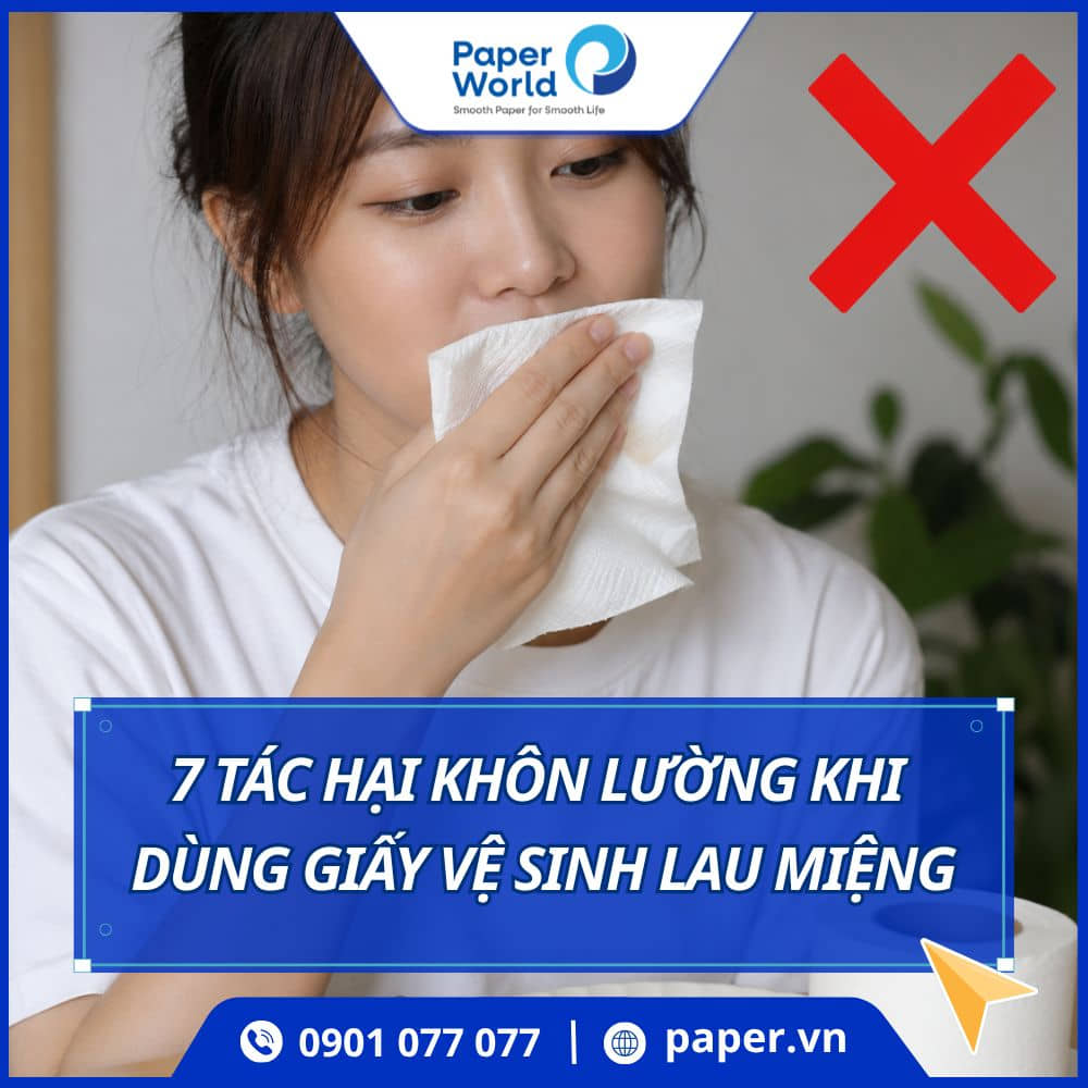 Dùng giấy vệ sinh lau miệng