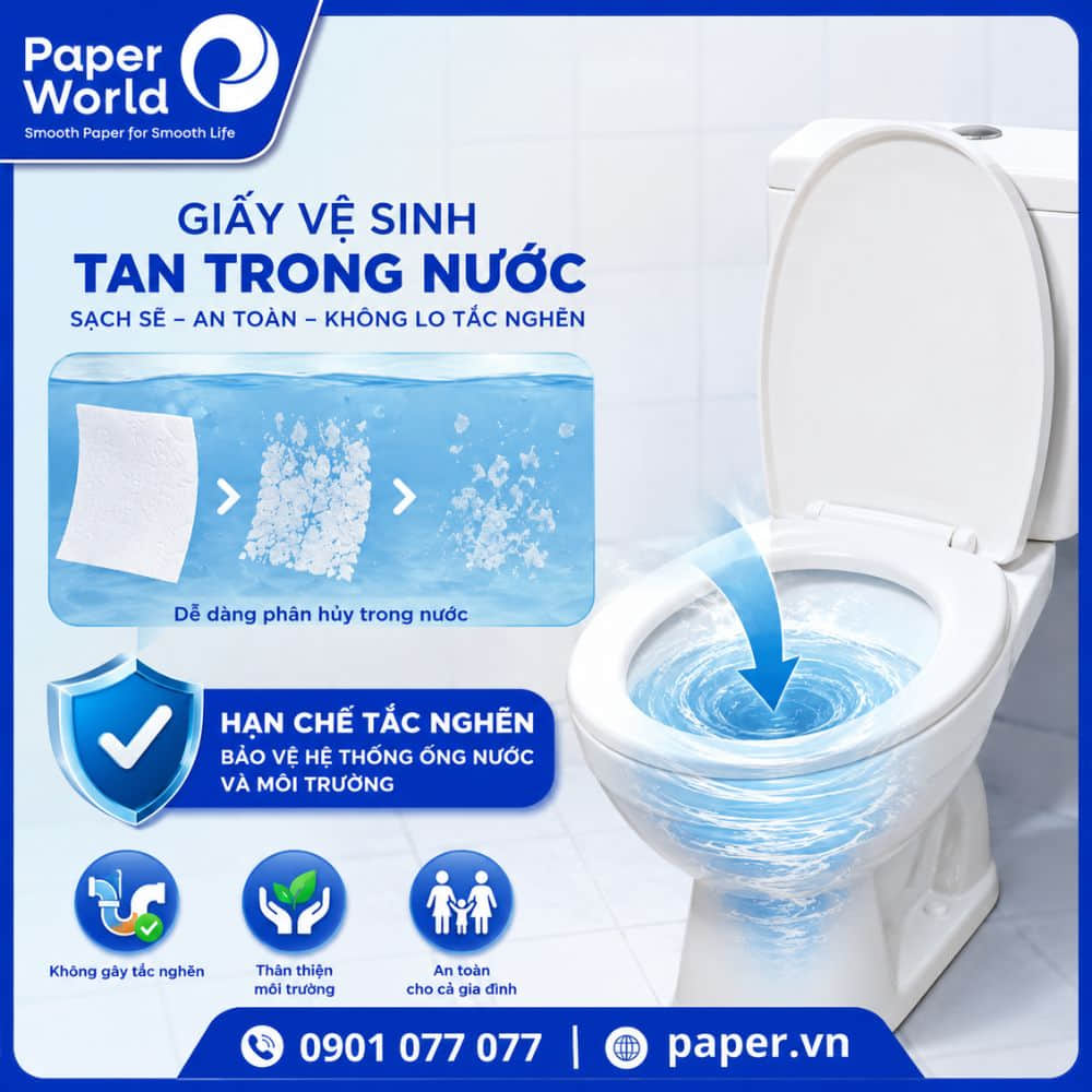 Giấy vệ sinh tan trong nước