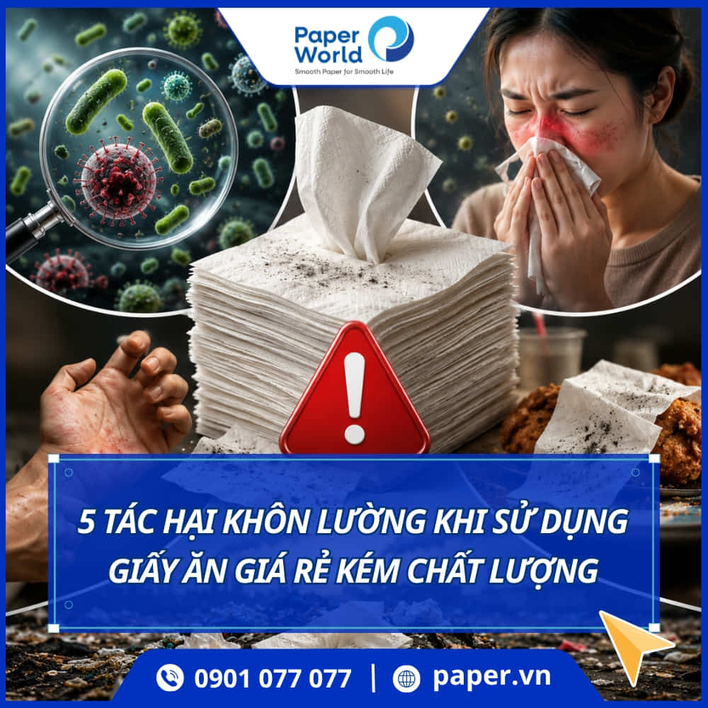 Tác hại của giấy ăn giá rẻ kém chất lượng
