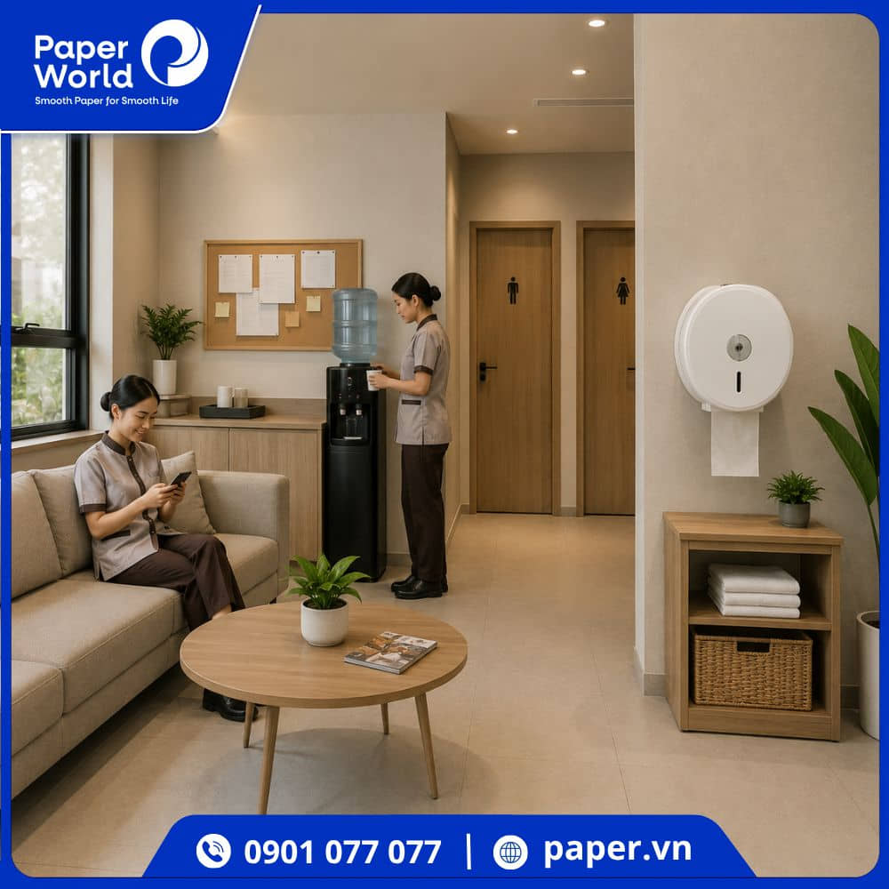 Giấy vệ sinh cho nhà vệ sinh nội bộ nhân viên