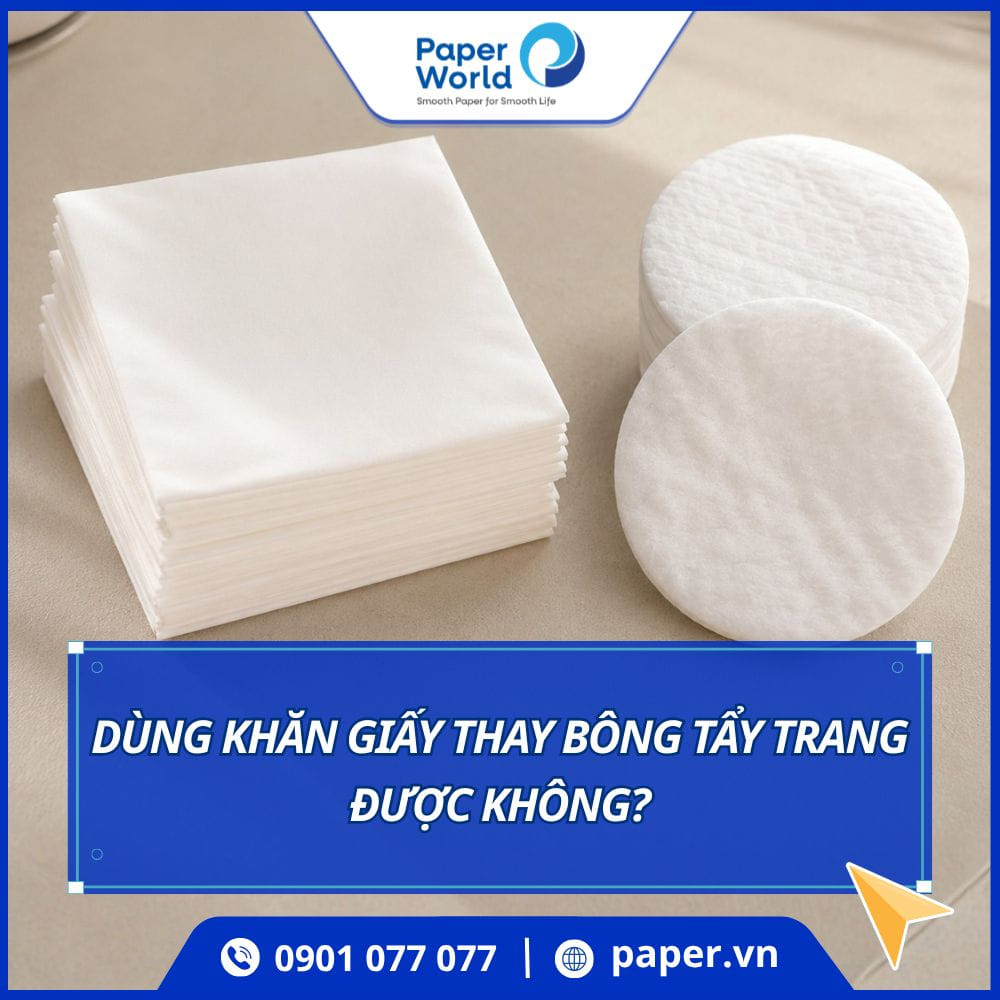 Dùng khăn giấy thay bông tẩy trang được không