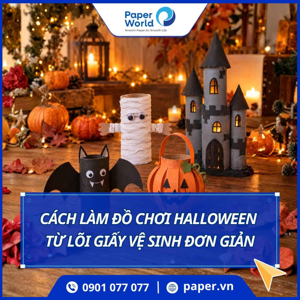Cách làm đồ chơi Halloween bằng lõi giấy vệ sinh